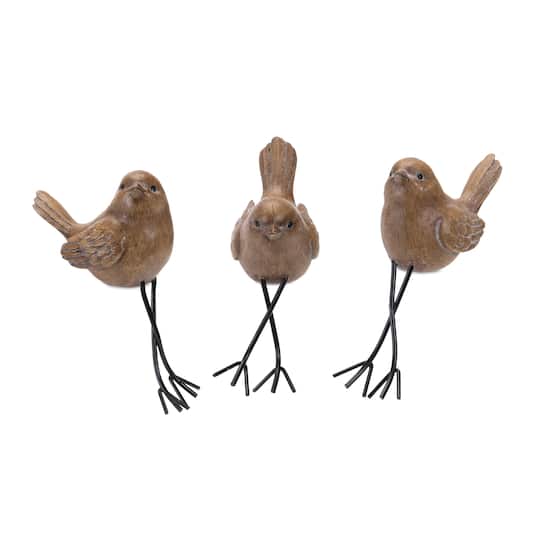Etched Bird Shelf Sitter Set